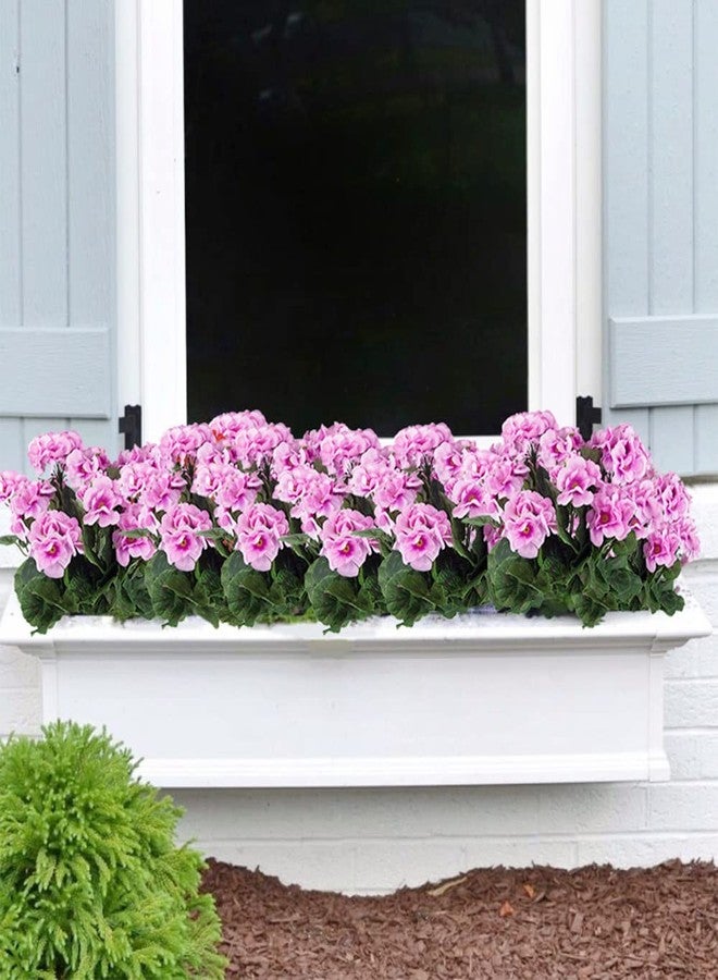FERIAL 2 Pcs Purple Pink Geranium Artificial Flowers Geranium Bush Faux Geraniums Silk Flowers Outdoor Plant Bush Pink Geraniums for Floral Home Decor Indoor Garden Patio Grave Cemetary Vase… - Image 4