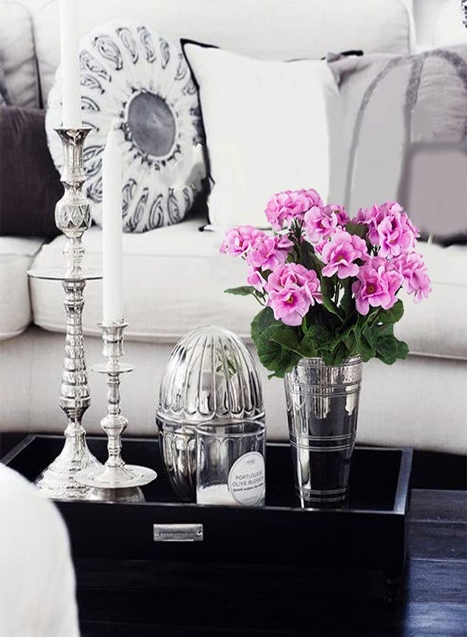 FERIAL 2 Pcs Purple Pink Geranium Artificial Flowers Geranium Bush Faux Geraniums Silk Flowers Outdoor Plant Bush Pink Geraniums for Floral Home Decor Indoor Garden Patio Grave Cemetary Vase… - Image 2