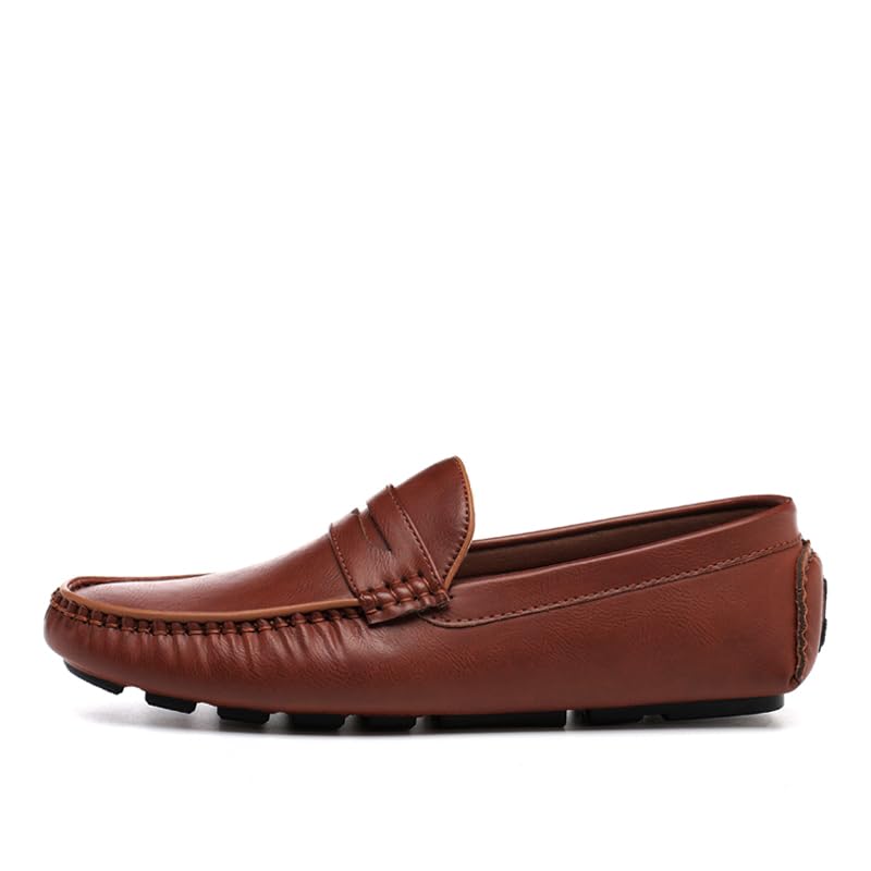 DECARSDZ Men's Lightweight Casual Penny Loafers Soft for Driving Slip on Shoes for Men Brown - Image 2