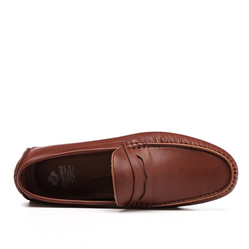 DECARSDZ Men's Lightweight Casual Penny Loafers Soft for Driving Slip on Shoes for Men Brown - Image 3