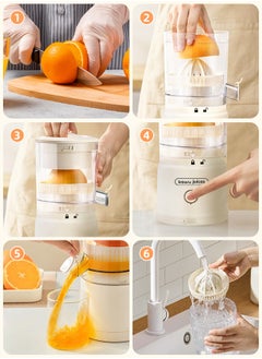 Kawu Electric Citrus Juicer Mini Portable Cordless Juicer with USB Rechargeable Base, One-Touch Button, Compact Lemon, Lime and Orange Juicer  - Image 4