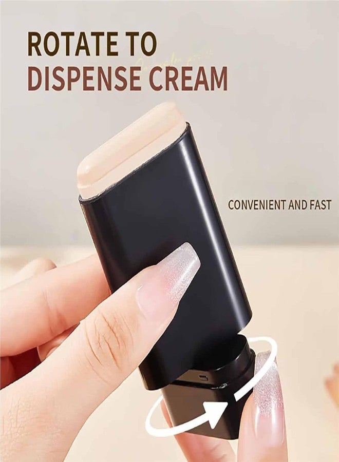 KASHTKAPI 2-in-1 Luxury Anti-Wrinkle Foundation Stick with Brush, 20g | Korean Hydrating Lightweight Foundation, Full Coverage, Moisturizing Double Head Solution, Natural Colour - Image 3