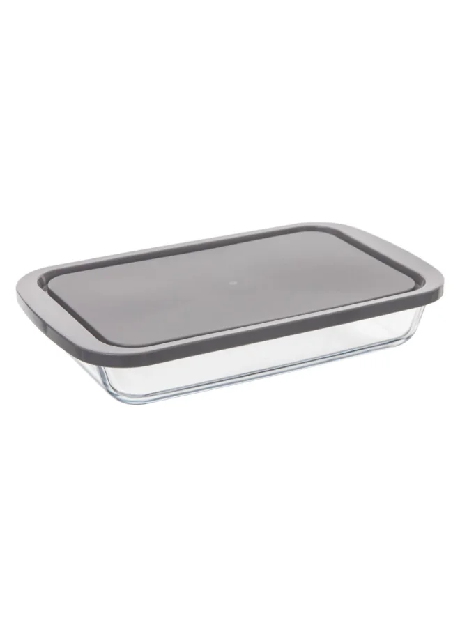 Five Simply Smart KeepEat Rectangular Baking Dish with Lid Clear and Grey 29 x 18 cm 151115