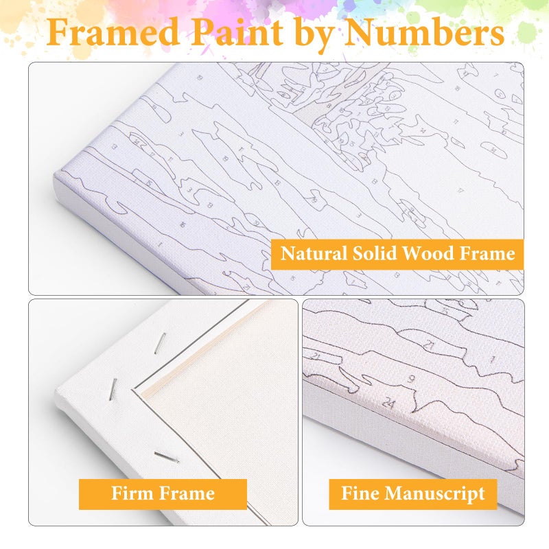 Okarina Framed Paint by Numbers Kit for Adults Beginner Plant, Adult Paint by Number Kits on Canvas Framed Green Plant, DIY Acrylic Oil Painting by Numbers with Frame, Perfect for Home Decor Gift 8 X 12 Inch - Image 4