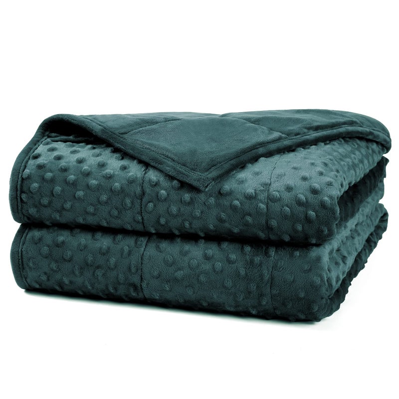 Alomidds Weighted Blanket 48x7220lbs Twin Size  Green Weighted Blankets for Adults Cooling Breathable Soft and Comfort Minky Heavy Blanket Microfiber Material with Glass Beads