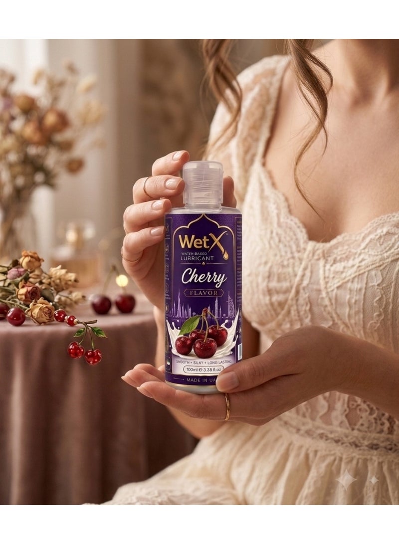 WetX Sweet Cherry Flavored Water Based Lubricant (100ml) | Long Lasting Pleasure - Natural Feeling - Smooth & Silky - Image 4
