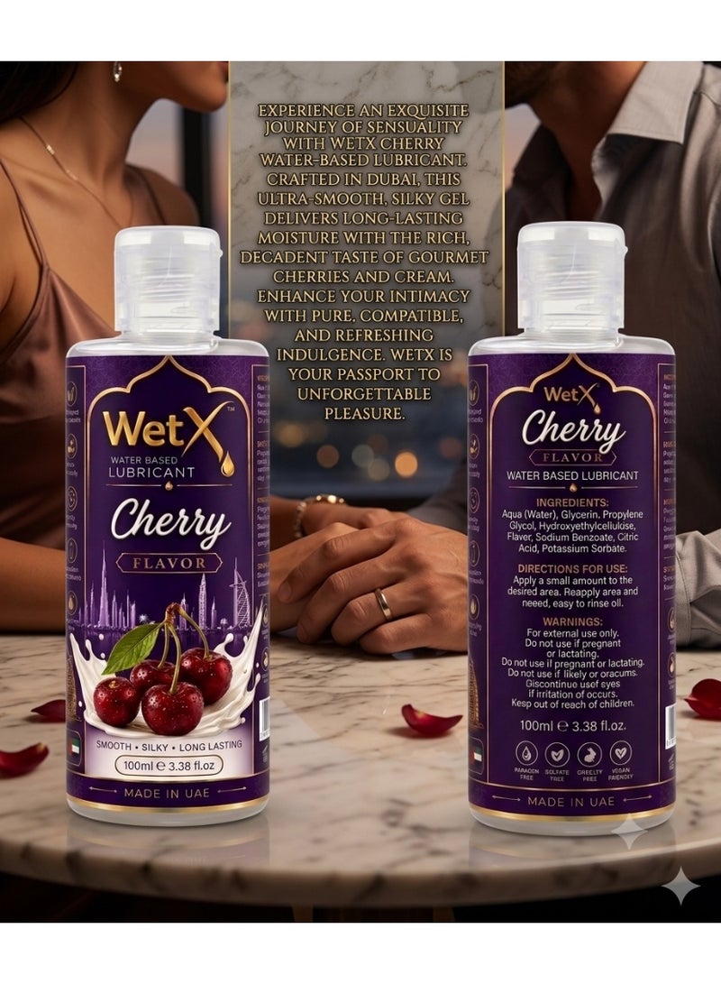 WetX Sweet Cherry Flavored Water Based Lubricant (100ml) | Long Lasting Pleasure - Natural Feeling - Smooth & Silky - Image 5