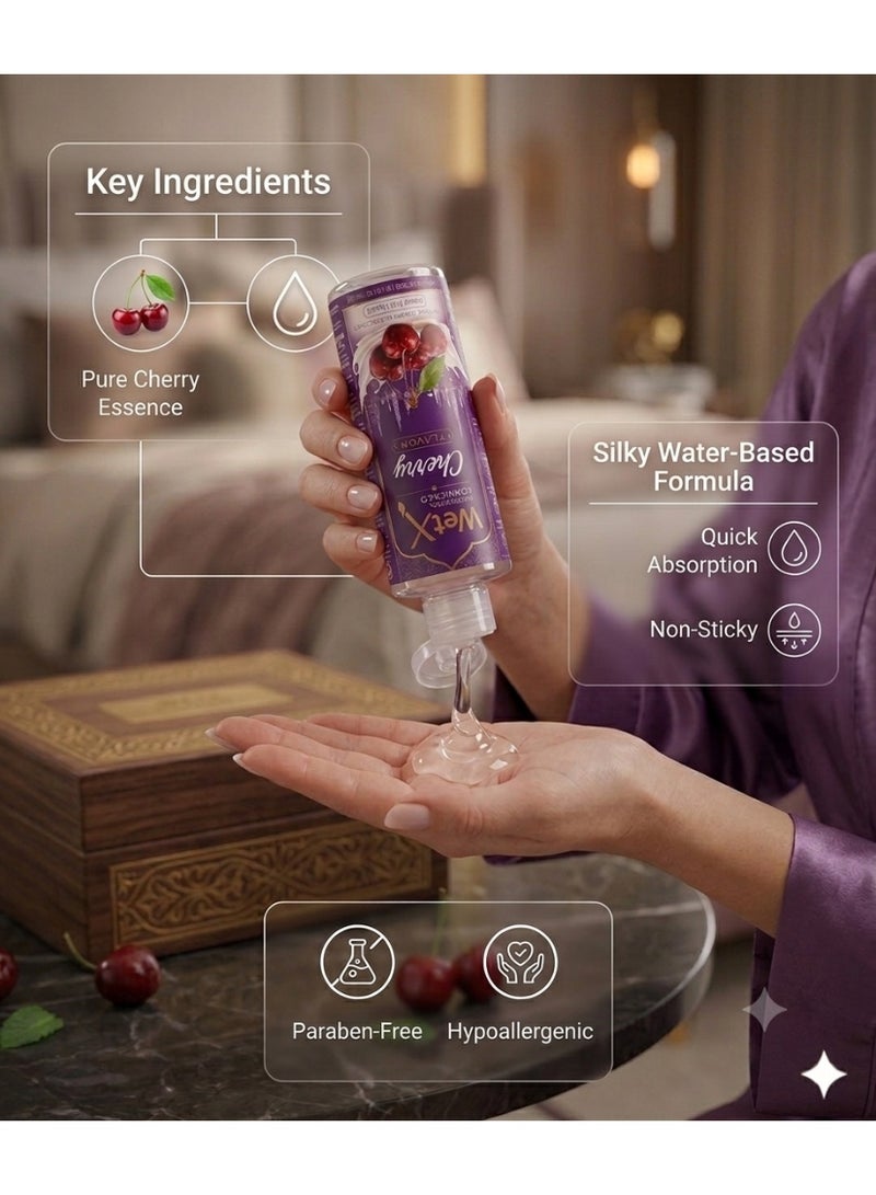 WetX Sweet Cherry Flavored Water Based Lubricant (100ml) | Long Lasting Pleasure - Natural Feeling - Smooth & Silky - Image 2