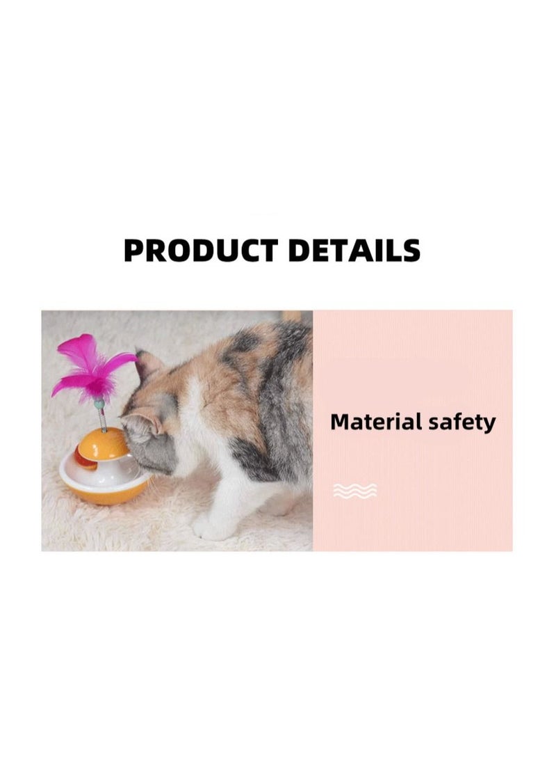 Cat Ball Toys with Feather Interactive Cat Tumbler Toy Roly-poly Roller Ball Toy with Bell for Kitten Wand Funny Feather Toys - Image 5