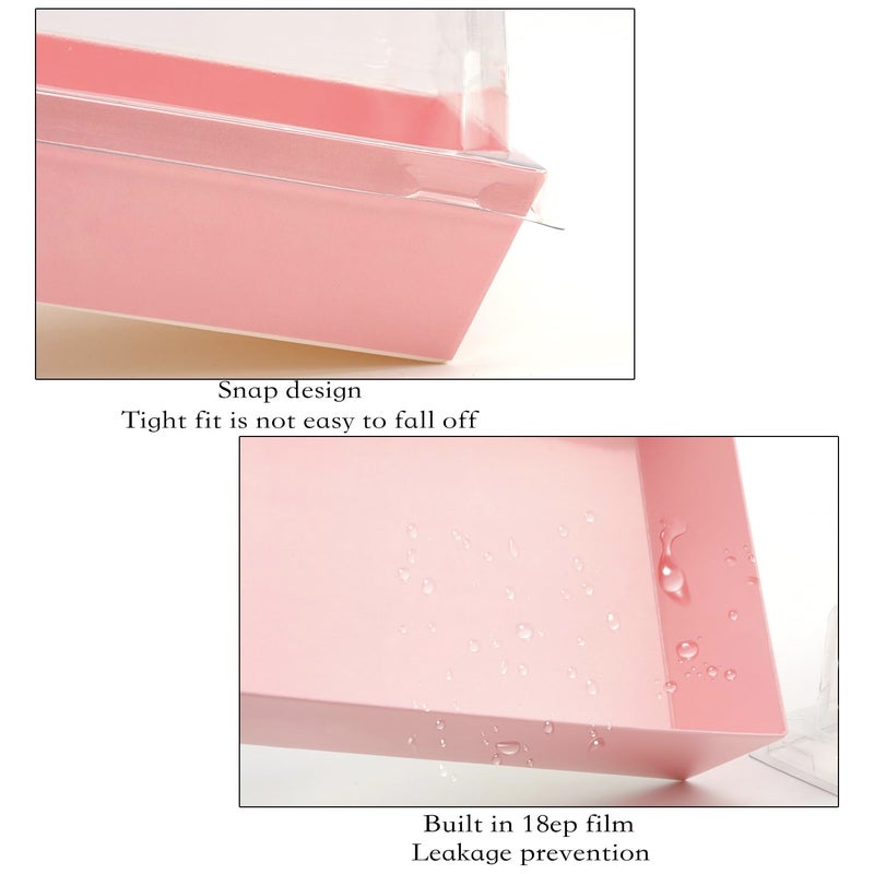Rocutus 100 Pack Cake Boxes Take Out Boxes Bakery Boxes,Charcuterie Boxes Paper Food Containers to Go Pink Cake Boxes,Pink Bakery Boxes for Packaging, Desserts, Pastry, Cupcakes - Image 3