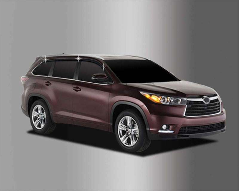AUTO CLOVER Black Side Window Vent Visor 6 Piece Set for Toyota Highlander (2015-2021) - Image 4