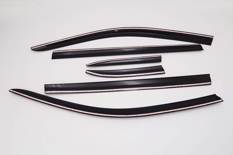 AUTO CLOVER Black Side Window Vent Visor 6 Piece Set for Toyota Highlander (2015-2021) - Image 2