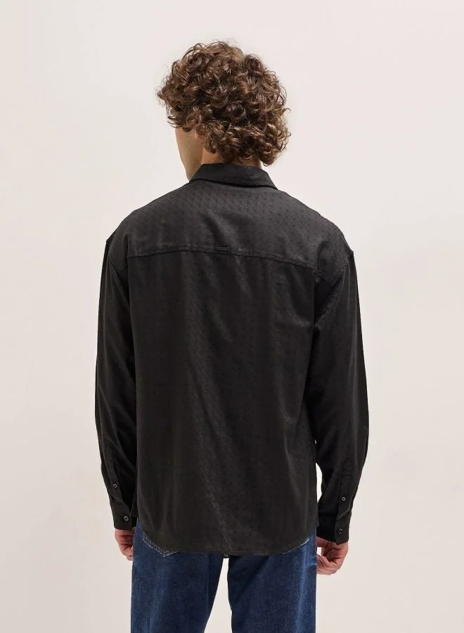 THE BEAR HOUSE  Shacket for Men | Long Sleeve, Casual Button-Down | Soft, Breathable Fabric for Work, Everyday, & All-Season Wear in Stylish Design for Men | Best Price UAE