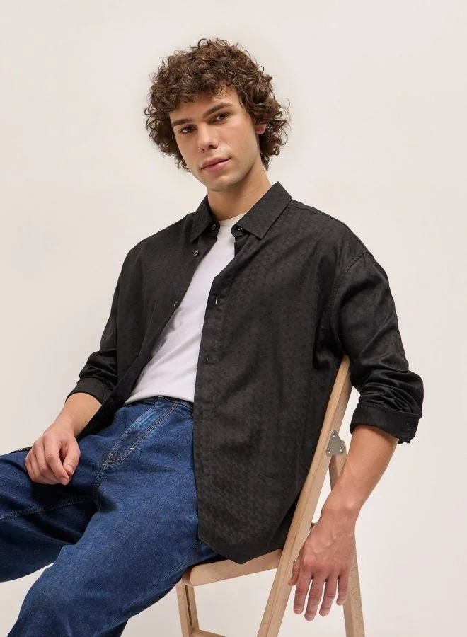 THE BEAR HOUSE  Shacket for Men | Long Sleeve, Casual Button-Down | Soft, Breathable Fabric for Work, Everyday, & All-Season Wear in Stylish Design for Men | Best Price UAE