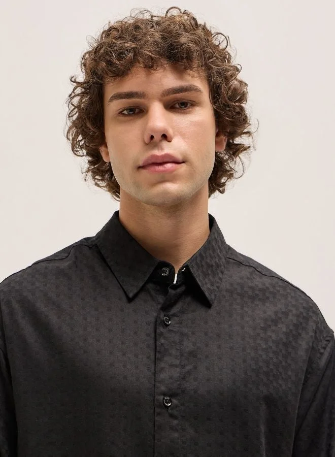 THE BEAR HOUSE  Shacket for Men | Long Sleeve, Casual Button-Down | Soft, Breathable Fabric for Work, Everyday, & All-Season Wear in Stylish Design for Men | Best Price UAE