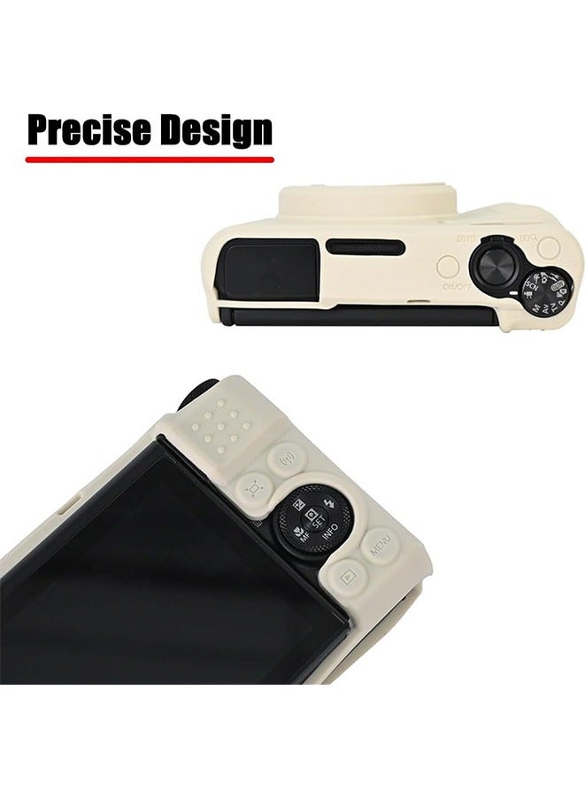 Beauenty Canon PowerShot, SX740 SX730 HS Silicone Camera Case Rubber Cover for SX740 SX730 HS Cameras Accessories Body Skin(White) - Image 4