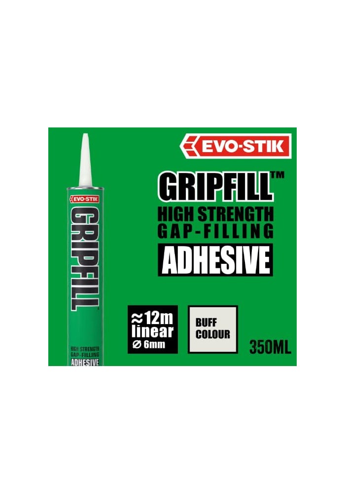 EVO-STIK GRIPFILL Gap Filling Adhesive, Bonds almost any surface, Colour: Buff, 350ml - Image 3