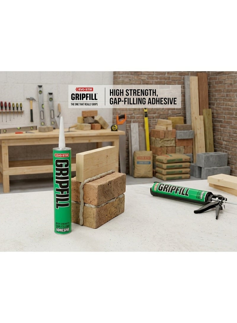 EVO-STIK GRIPFILL Gap Filling Adhesive, Bonds almost any surface, Colour: Buff, 350ml - Image 2
