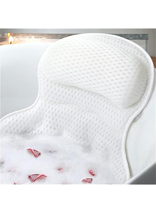 Luxurious Bath Pillow for Tub - Neck and Back Support with Soft 4D Mesh Fabric - Non-Slip Suction Cups - Relaxing Spa Gift for a Soothing Bath Experience  - Image 1