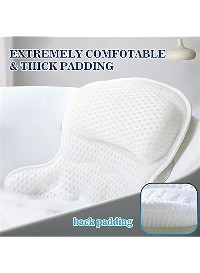 Luxurious Bath Pillow for Tub - Neck and Back Support with Soft 4D Mesh Fabric - Non-Slip Suction Cups - Relaxing Spa Gift for a Soothing Bath Experience  - Image 3