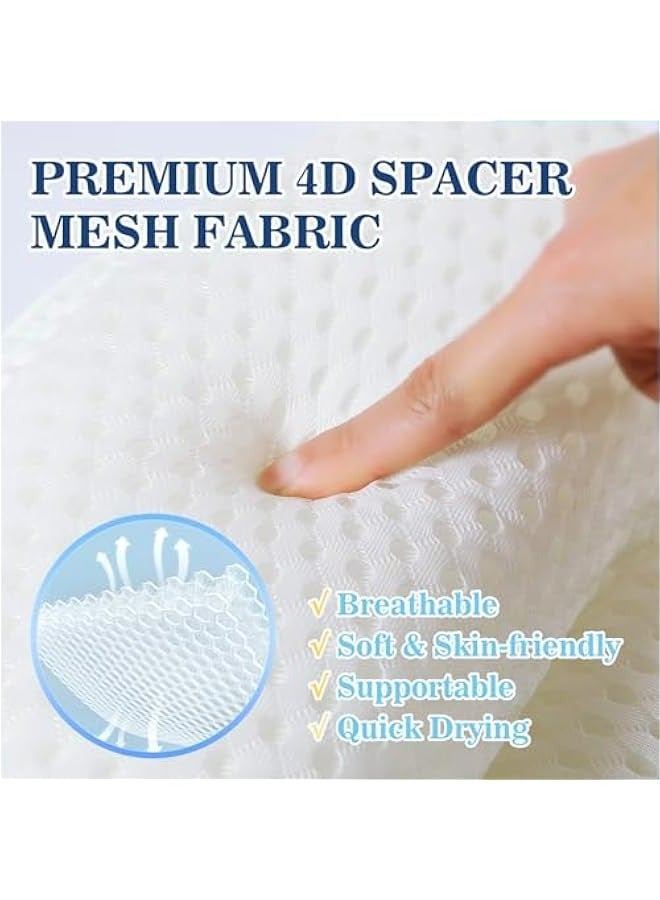 Luxurious Bath Pillow for Tub - Neck and Back Support with Soft 4D Mesh Fabric - Non-Slip Suction Cups - Relaxing Spa Gift for a Soothing Bath Experience  - Image 4