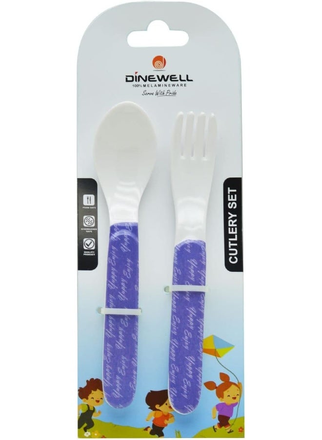 DINEWELL مجموعة ملعقة وشوكة للأطفال من داينويل، وقت الدراسة، DWC2148FSTT، 6'' - Image 4