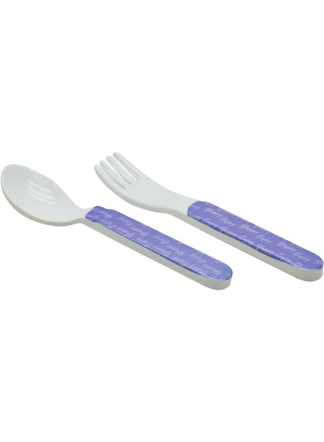 DINEWELL مجموعة ملعقة وشوكة للأطفال من داينويل، وقت الدراسة، DWC2148FSTT، 6'' - Image 2