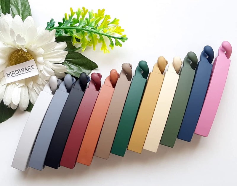BIRDWARE Big-Size banana clips Multi Color Imported Rubber Acrylic Material Stone Banana Hair Clips For Women (Multi Colour) | Hair Clutchers | banana clips (Pack of 12) 2 - Image 1