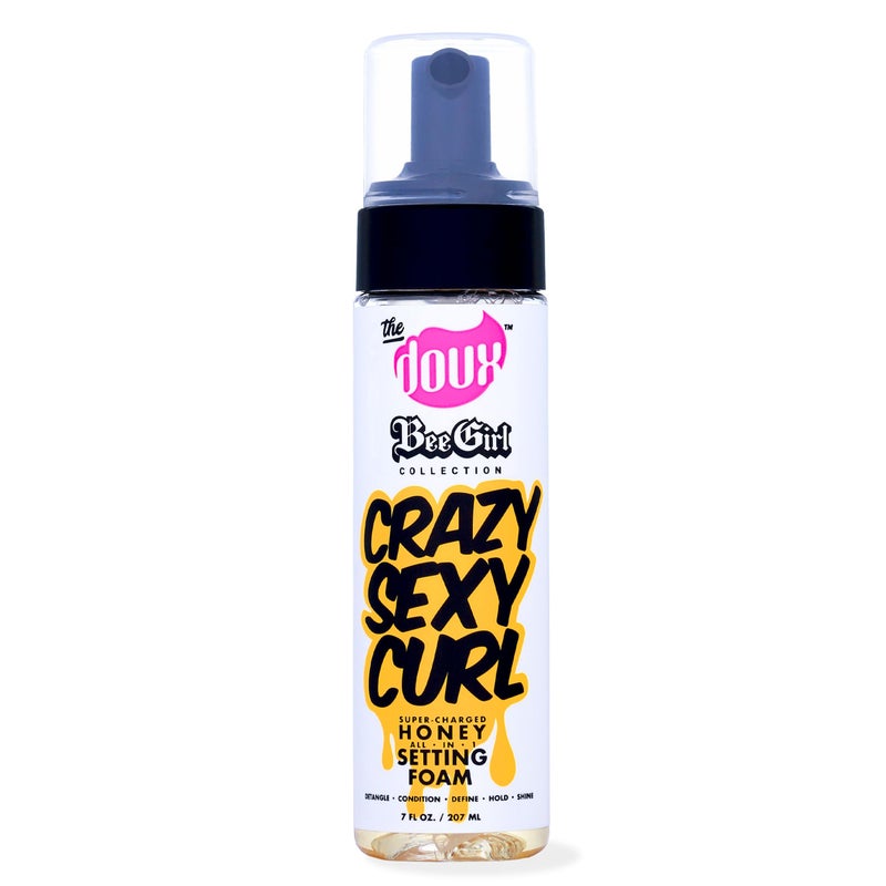 The Doux Curl Cream & Setting Mousse for Curly Hair CRAZYSEXYCURL Honey Foam for Heatless Curls Overnight, Frizz Control, Shine & Moisture â€“ Curly Hair Styling Product with Aloe & Silk Amino Acids - Image 1