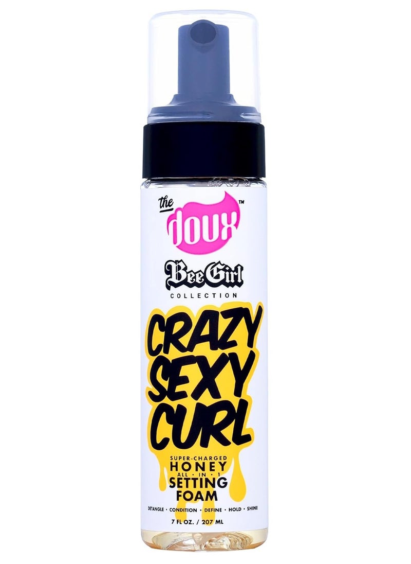 THE DOUX - The Doux CRAZYSEXYCURL Honey Setting Foam - Curly Hair Mousse - All-in-One Styler for All Hair Types - 7 oz - Image 1
