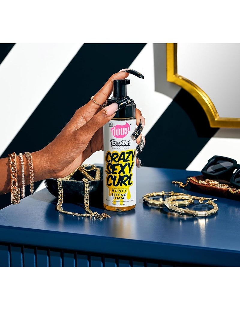 THE DOUX - The Doux CRAZYSEXYCURL Honey Setting Foam - Curly Hair Mousse - All-in-One Styler for All Hair Types - 7 oz - Image 1