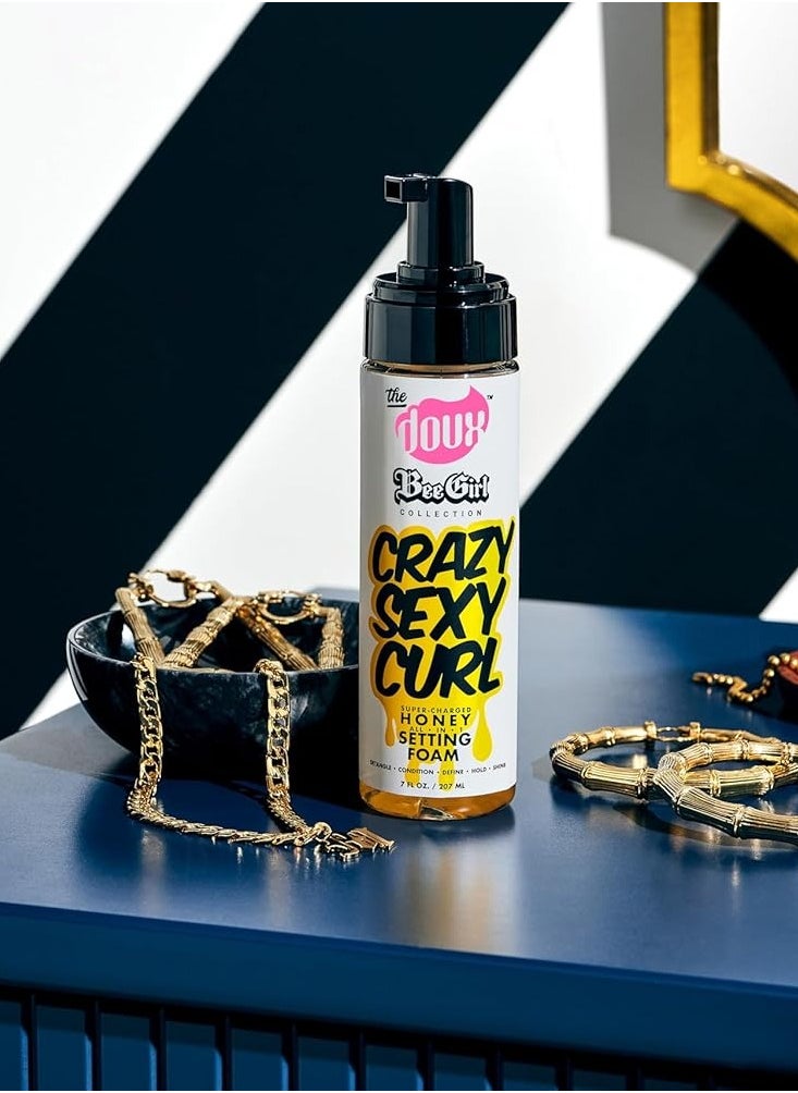 THE DOUX - The Doux CRAZYSEXYCURL Honey Setting Foam - Curly Hair Mousse - All-in-One Styler for All Hair Types - 7 oz - Image 1