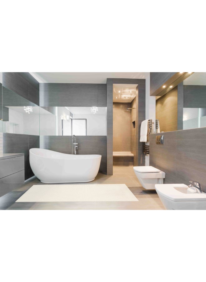 Rectangular Shape Anti-Slip Bath Mat Beige 180 x 65 cm AS217WHITE