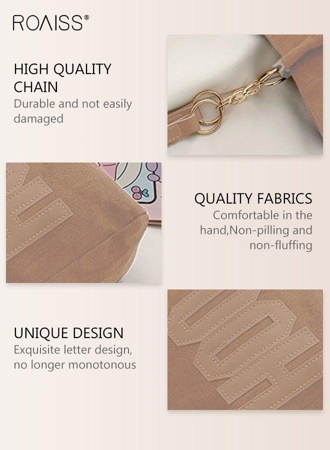 roaiss Women Stylish Bag, Large Capacity Shoulder Bag with Zipper Closure, Casual Tote Handbag for Ladies, Ideal for Dating, Shopping and Everyday Use - Image 4