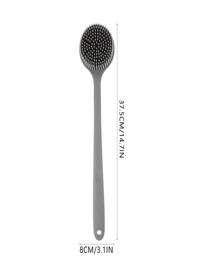KRUPAVI Soft Silicone Back Scrubber Shower Bath Body Brush with Long Handle Dirt_Removal Back Scrubber | BPA-Free | Body Scrubber and Exfoliator, Gentle Cleansing for Skin and Back (1pcs, Multi-Color) - Image 2