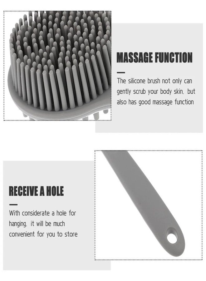 KRUPAVI Soft Silicone Back Scrubber Shower Bath Body Brush with Long Handle Dirt_Removal Back Scrubber | BPA-Free | Body Scrubber and Exfoliator, Gentle Cleansing for Skin and Back (1pcs, Multi-Color) - Image 4