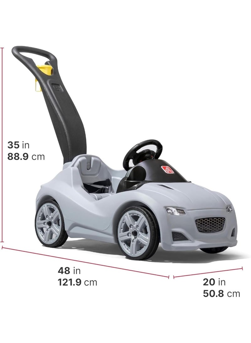 Step2 Whisper Ride Cruiser Push Car – Single Seater Toddler Ride-On with Seat Belt, Horn & Storage | Grey | Age 18M+ - Image 3
