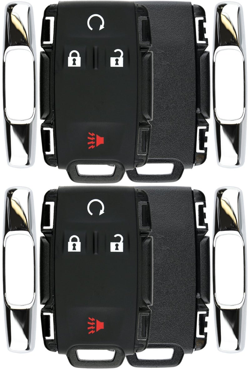 KeylessOption Keyless Entry Remote Control Car Key Fob Case Shell Button Pad Outer Cover for GMC Chevy M3N32337100 Pack of 2