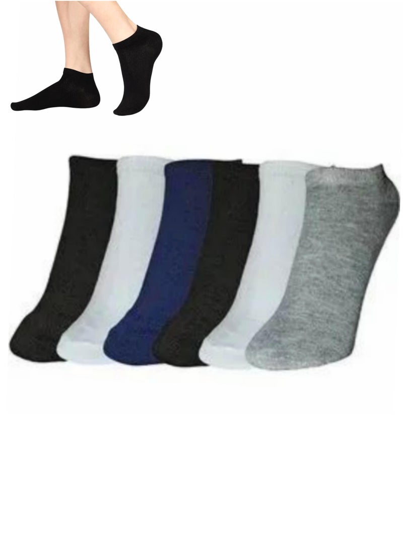 مجموعة من ست جوارب كاجوال خليط قطني قصيرة