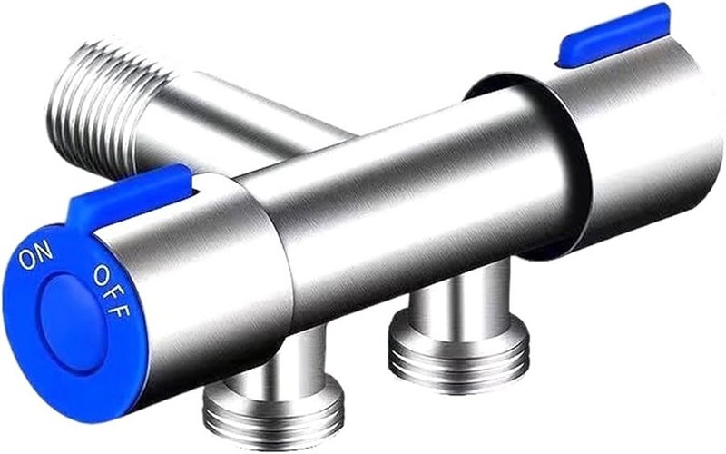 304 Stainless Steel 1 In 2 Out Triangle Valve Dual Control Washing Machine Water Distribution Switch Medium A - Image 2