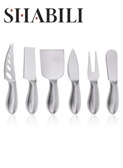 SHABILI 6 Piece Cheese Knife Set - Premium Stainless Steel Cheese Knife Collection - Charcuterie Board Accessory Gift for Charcuterie and Cheese Sauces  - Image 1