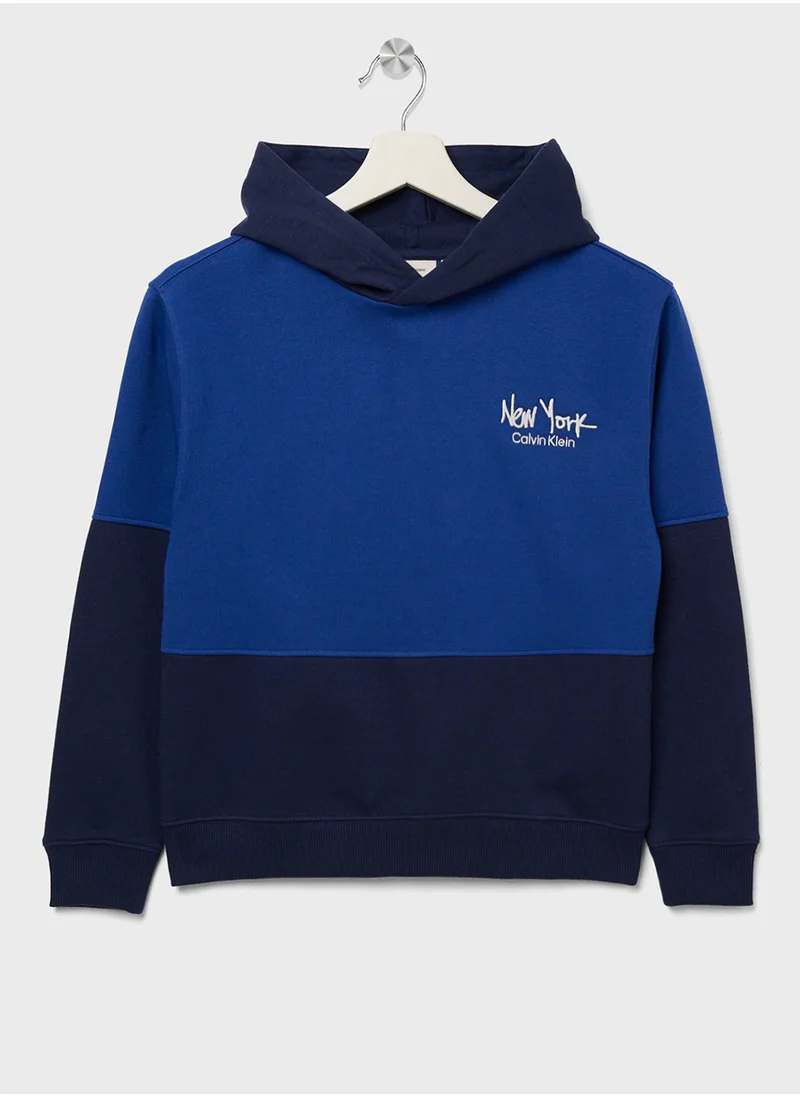 كالفن كلاين جينز Youth Colorblock Hoodie