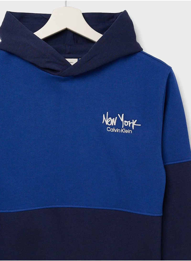 كالفن كلاين جينز Youth Colorblock Hoodie