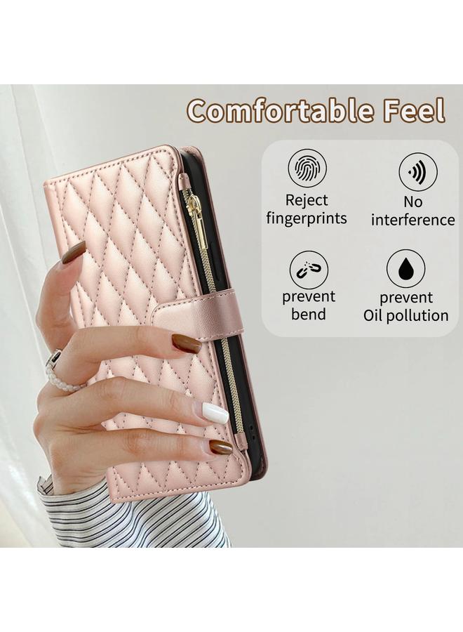 اس-توب جراب لهاتف iPhone 13 mini مع محفظة جلدية بسحاب معيني الشكل - Image 5