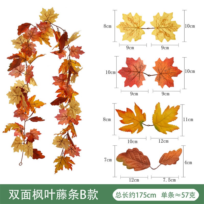 Generic Artificial Maple Vine for Halloween  Christmas Decor B maple leaf Rattan 
