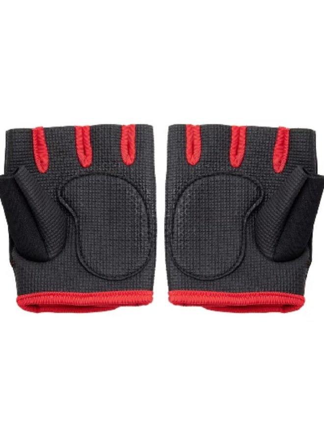AROAQ Workout Gloves Set for Men & Women – Open Finger Gym Gloves with Wrist Support & Non-Slip Grip for Weightlifting, Fitness & Sports – Available in Small, Medium, Large (Black/Red, 1 Pair) - Image 1