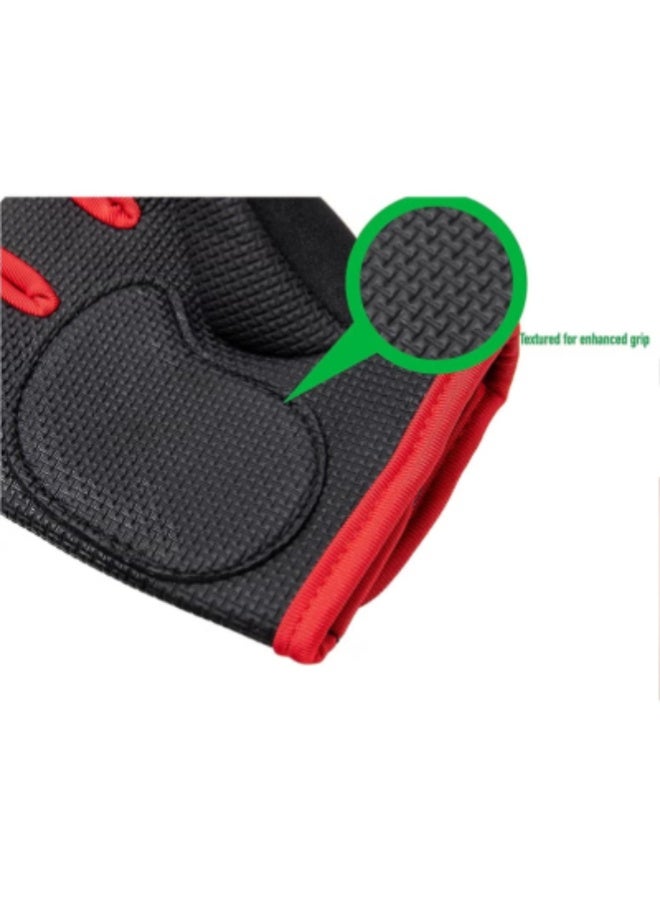 AROAQ Workout Gloves Set for Men & Women – Open Finger Gym Gloves with Wrist Support & Non-Slip Grip for Weightlifting, Fitness & Sports – Available in Small, Medium, Large (Black/Red, 1 Pair) - Image 3