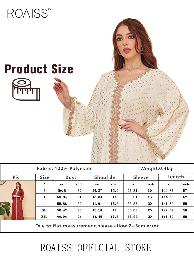 Women Luxury V-neck Polka Dots Robe Maxi Dresses Exclusive Styles Modern Stylish Abaya Middle East Arabic Banquet Wedding Party Dress Women's Festival Clothing - pzsku/Z9DAFE97A5D08EDAE24E4Z/45/_/1721818705/713166e3-2ca4-4f27-94cc-bd60303b28e6