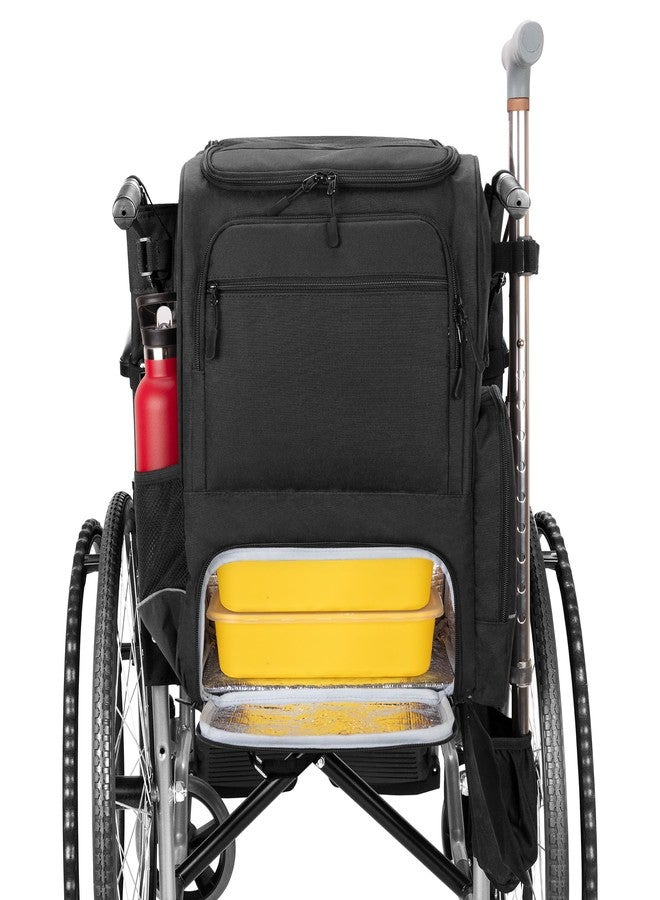 SAMDEW Wheelchair Backpack, Wheelchair Bag to Hang on Back, with Thermal Insulation Pockets for Medicine & Lunch Box, Functional Wheelchair Accessories with Crutches Pockets, Bag Only, Patented Design - Image 1