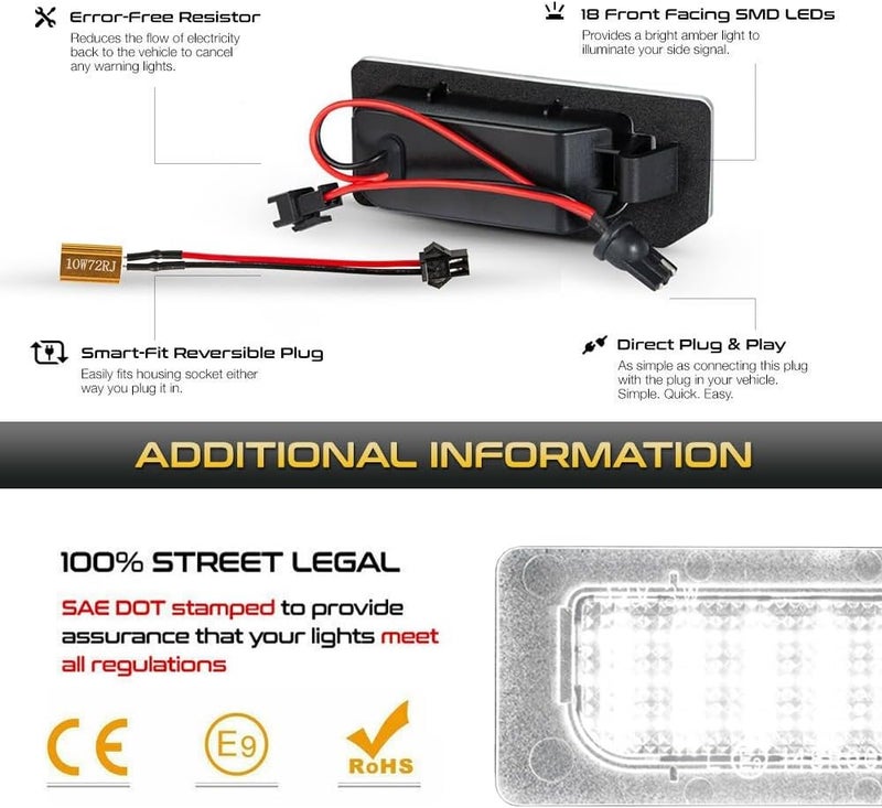 Vuzmode LED License Plate Lights for Mitsubishi - Image 5